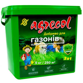 Добриво для газонів super багатокомпонентне, 18-7-12+2Mg Agrecol 5 кг