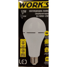 Аварійна акумуляторна світлодіодна лампа LED EL1505D-12W7 WORK'S Аварійна акумуляторна світлодіодна лампа LED EL1505D-12W7 WORK'S