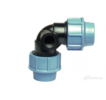 Коліно компресійне з бічною внутрішньою різьбою Unidelta