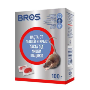Паста від мишей і пацюків 100г, BROS | БРОС 12шт\уп